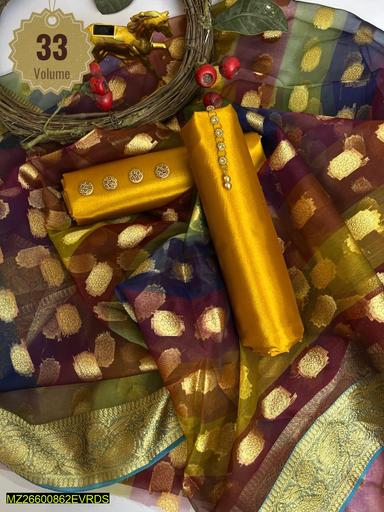 3 Pcs Women Unstitched Suit