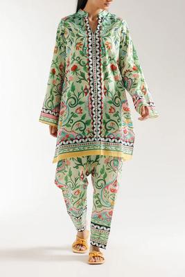 Stylish Printed Shirt and Trouser Set - 2 Pcs
