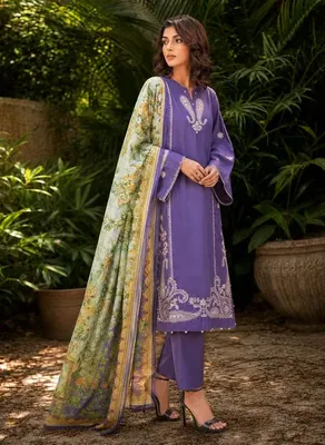 Zimale 3 Pcs Stitched Women's Embroidered Lawn Suit thumbnail 3