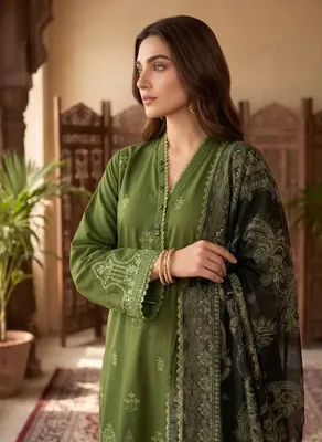 Rozina 3 Pcs Stitched Women's Embroidered Lawn Suit thumbnail 3