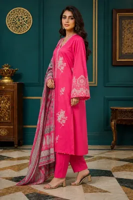 Bahar-e-Naaz 3 Pcs Stitched Women's Embroidered Lawn Suit thumbnail 2