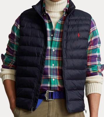 Men's Blue Polyester Puffer Jacket - 1 Pc