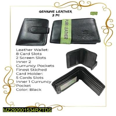 Men's Leather Plain Bi-Fold Wallet