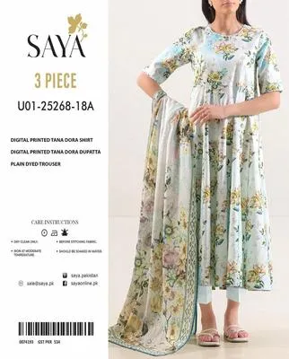 3 Pcs Women's Unstitched Digital Print Suit