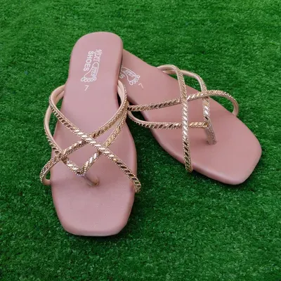 Women's Pink Gold Chain Flat Sandals thumbnail 3
