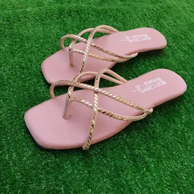 Women's Pink Gold Chain Flat Sandals thumbnail 4