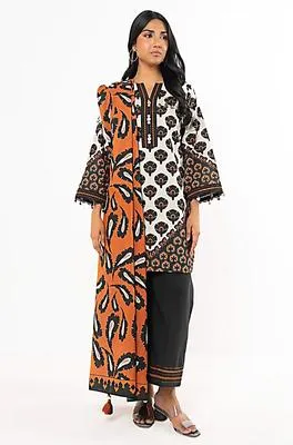 3 Pcs Women's Unstitched Printed Suit