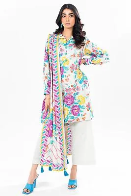 3 Pcs Women's Unstitched Printed Suit