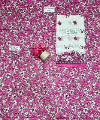 3 Pcs Women's Unstitched Printed Suit