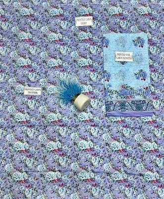 3 Pcs Women's Unstitched Printed Suit