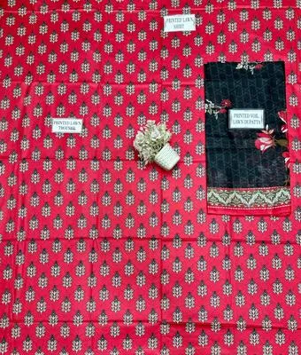 3 Pcs Women's Unstitched Printed Suit