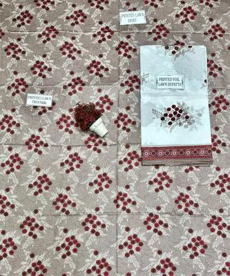 3 Pcs Women's Unstitched Printed Suit