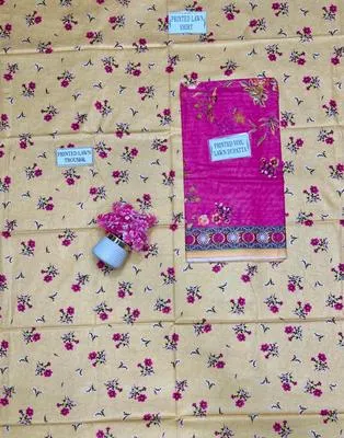 3 Pcs Women's Unstitched Printed Suit