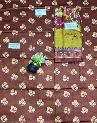 3 Pcs Women's Unstitched Printed Suit