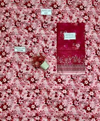 3 Pcs Women's Unstitched Printed Suit