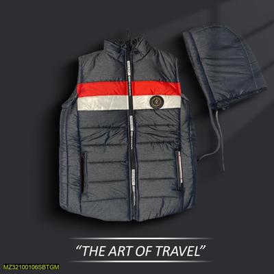 1 Pc Men's Stitched Parachute Quilted Plain Jacket