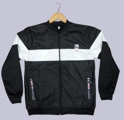 Men's Black Plain Rexine Biker Jacket - Stylish and Versatile Outerwear