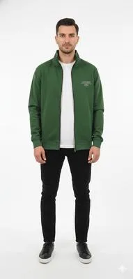 1 Pc Men's Cotton Fleece Embroidered Zipper Hoodie