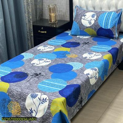 4 Pcs Crystal Cotton Printed Single Bedsheet