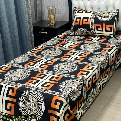 4 Pcs Crystal Cotton Printed Single Bedsheet