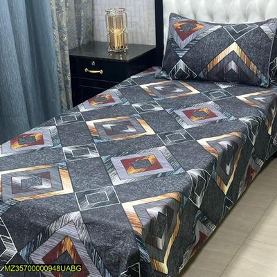 4 Pcs Crystal Cotton Printed Single Bedsheet