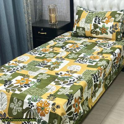 4 Pcs Crystal Cotton Printed Single Bedsheet