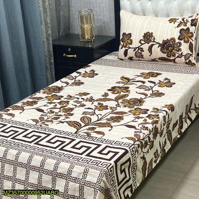 4 Pcs Crystal Cotton Printed Single Bedsheet