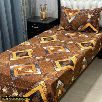 4 Pcs Crystal Cotton Printed Single Bedsheet