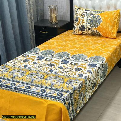 4 Pcs Crystal Cotton Printed Single Bedsheet