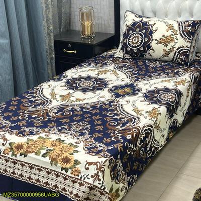 4 Pcs Crystal Cotton Printed Single Bedsheet