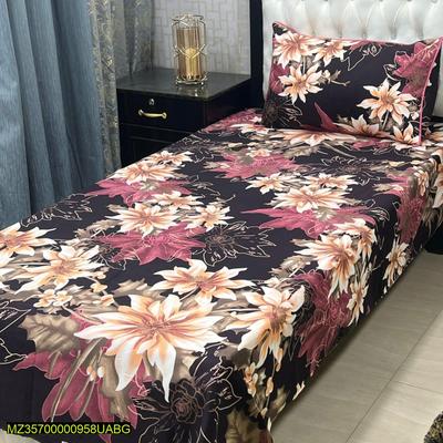 4 Pcs Crystal Cotton Printed Single Bedsheet