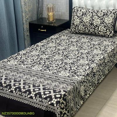 4 Pcs Crystal Cotton Printed Single Bedsheet
