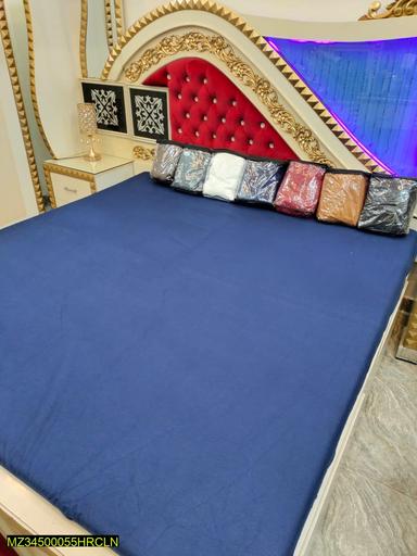 Cotton Plain Double Bed Mattress Cover