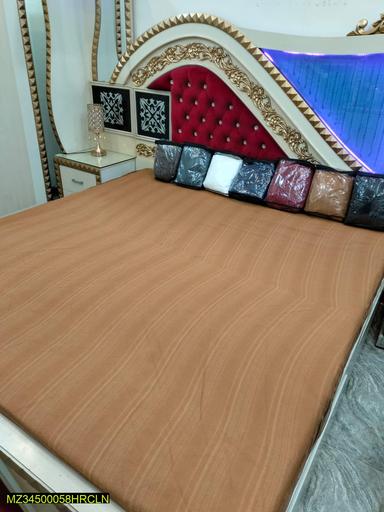 Cotton Plain Double Bed Mattress Cover