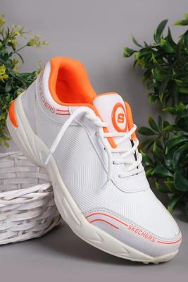 Men's White Synthetic Leather Casual Gripper - Perfect for Running & Everyday Wear