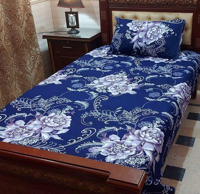 4 Pcs Crystal Cotton Printed Single Bedsheets