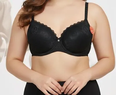 Nylon Lace Work Pushup Padded Bra