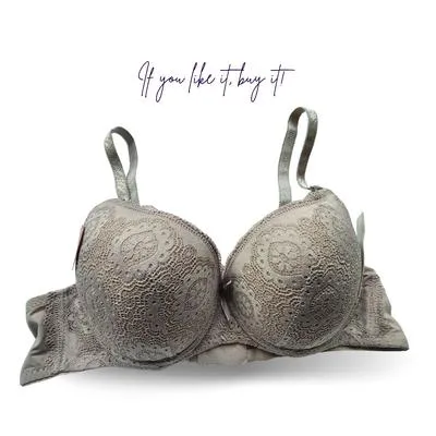 Nylon Lace Work Pushup Padded Bra