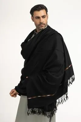1 Pc Men's Wool Plain Shawl