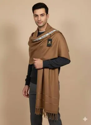 1 Pc Men's Wool Plain Shawl