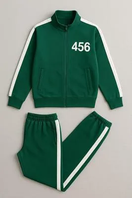 2 Pcs Men's Fleece Printed Track Suit