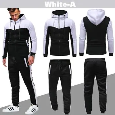 2 Pcs Men's Fleece Plain Hoodie Track Suit