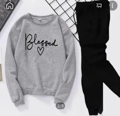 2 Pcs Men's Fleece Printed Sweatshirt Track Suit