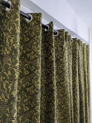 Multicolor Jacquard Printed Double Sided Curtain - 1 Pc