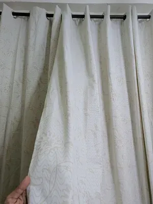 Single Sided Silk Jacquard Curtain Ivory Elegant thumbnail 2