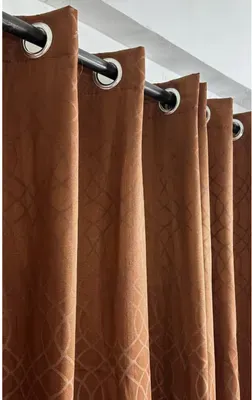 Single Sided Textured Jacquard Curtain Orange 92x55
