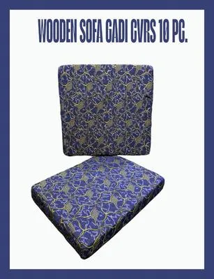 10 Pcs Cotton Printed Cushion Covers in Blue