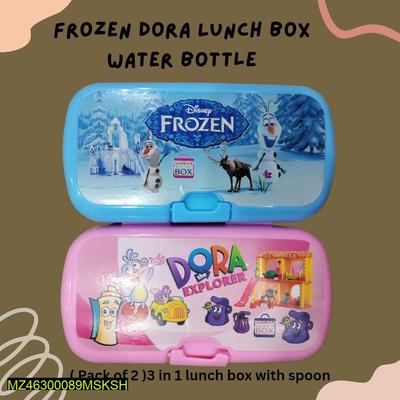 2 Tier Frozen And Dora Plastic Lunch Boxes