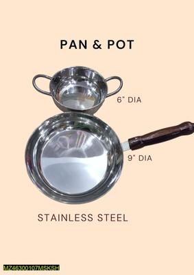 Stainless Steel Pan and Pot Set, Pack Of 2