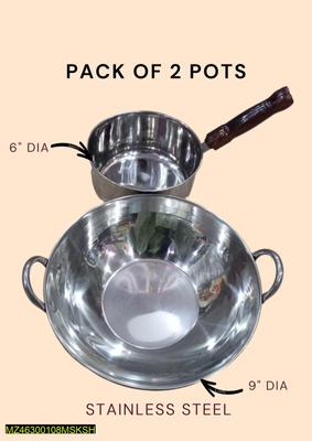 Stainless Steel Pan and Pot Set, Pack Of 2